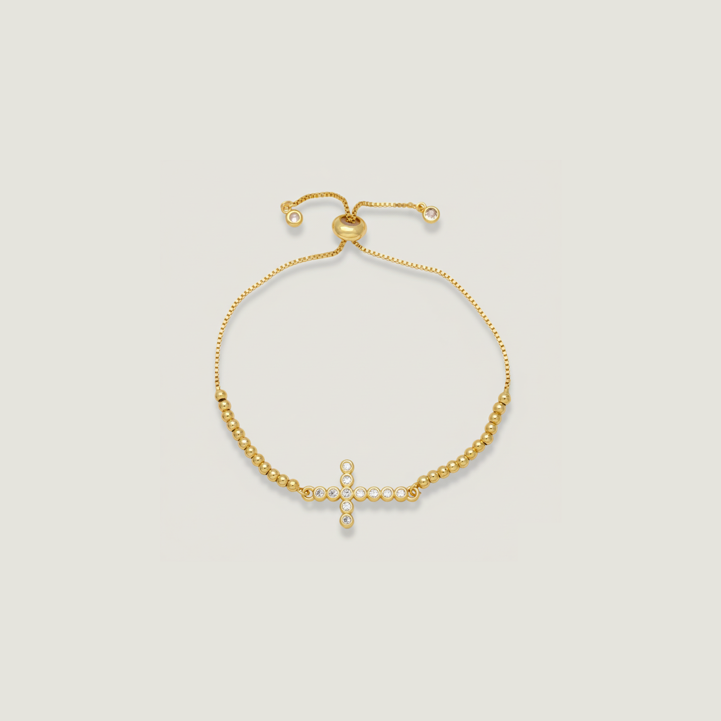 Cross CZ Adjustable Bracelet