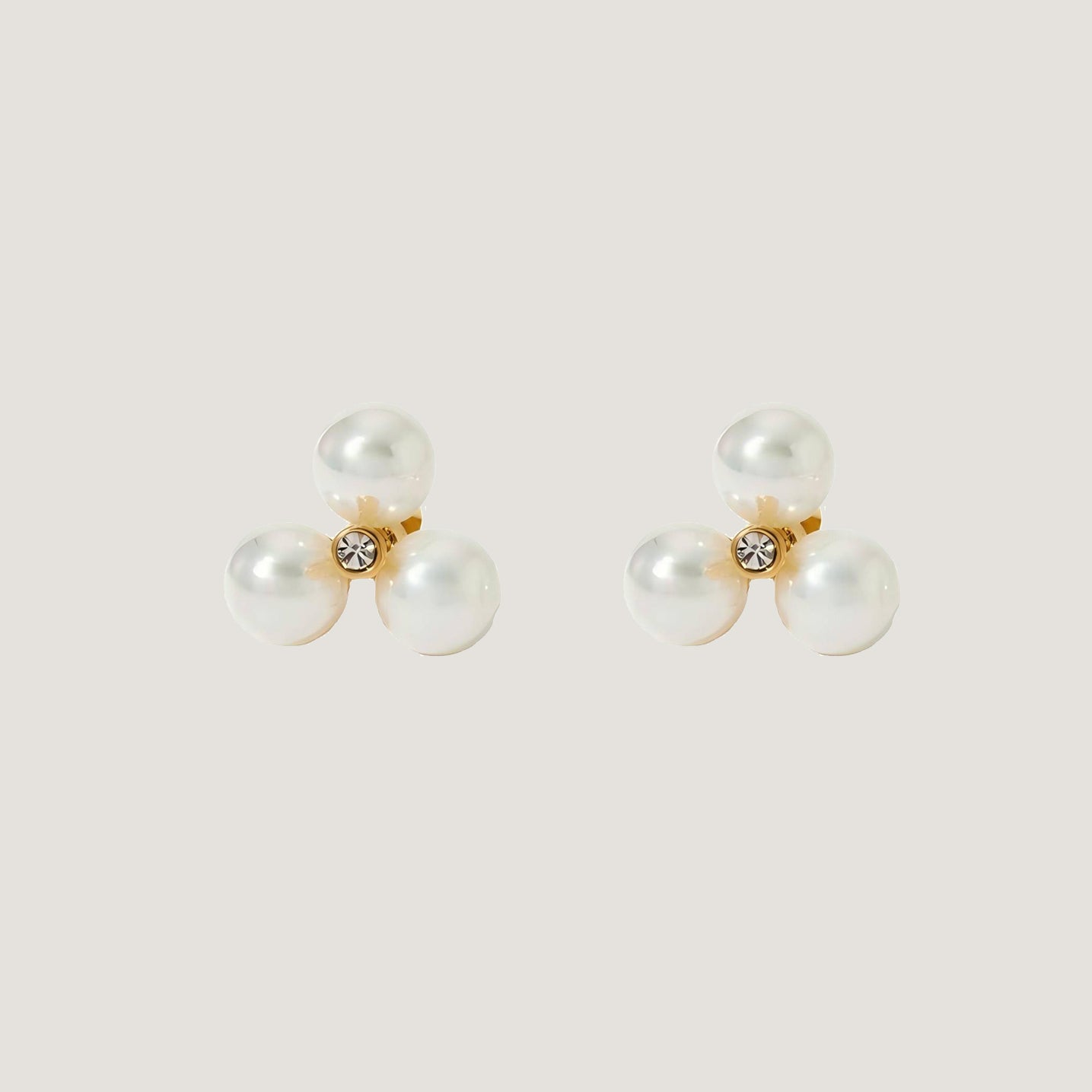 Triple Pearl Cluster Earrings