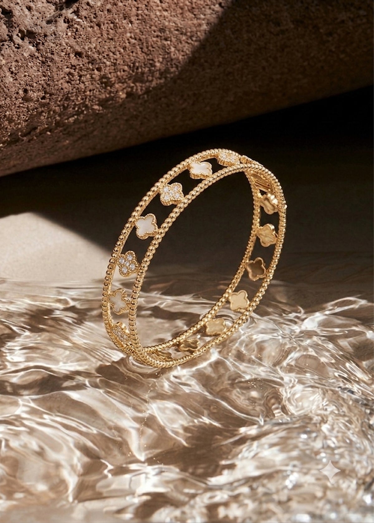 Clover Cutout Bangle Bracelet