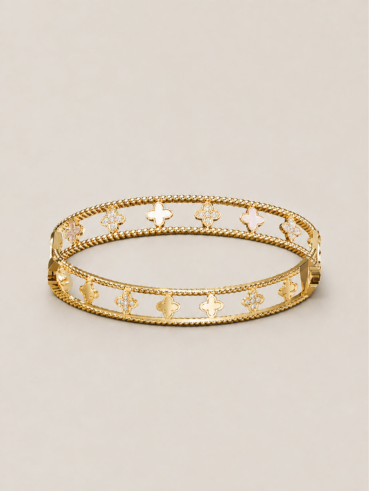 Clover Cutout Bangle Bracelet