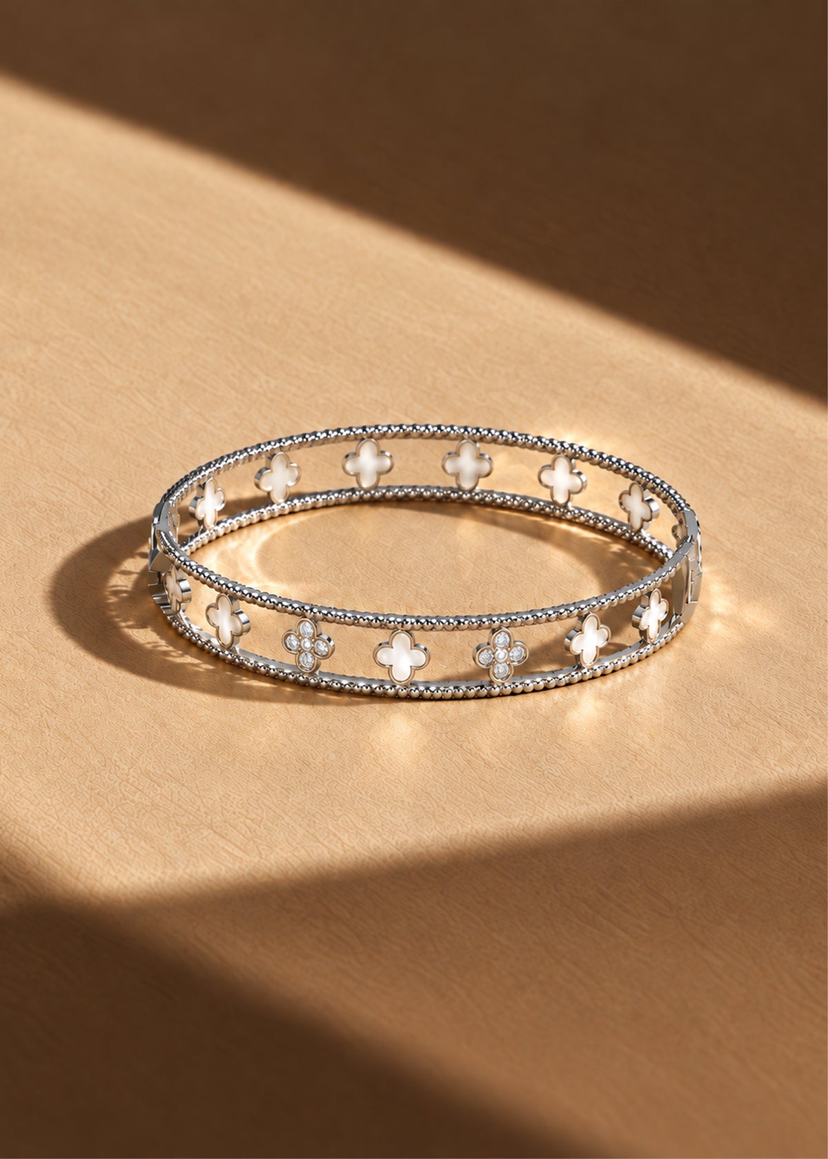 Clover Cutout Bangle Bracelet