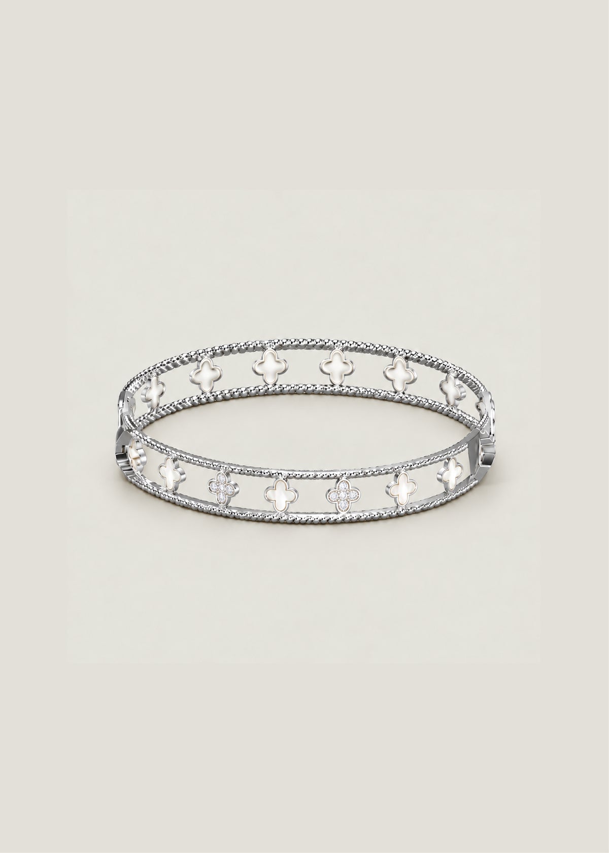 Clover Cutout Bangle Bracelet