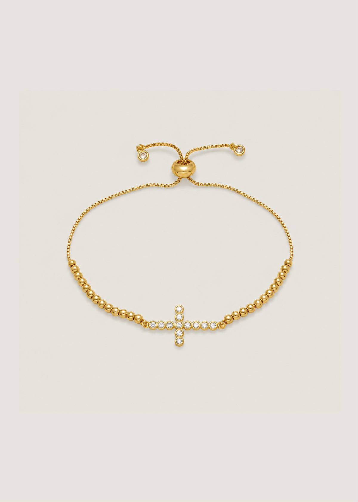 Cross CZ Adjustable Bracelet
