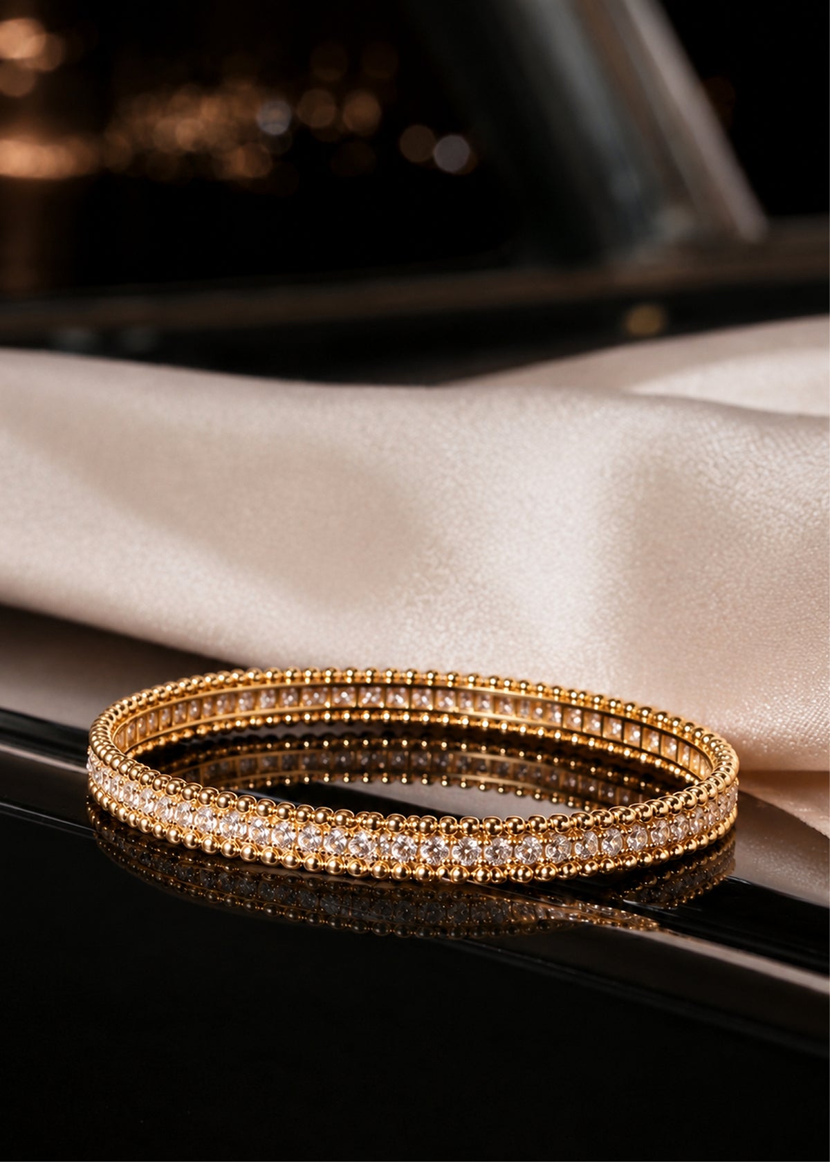 Double Row Crystal Bangle