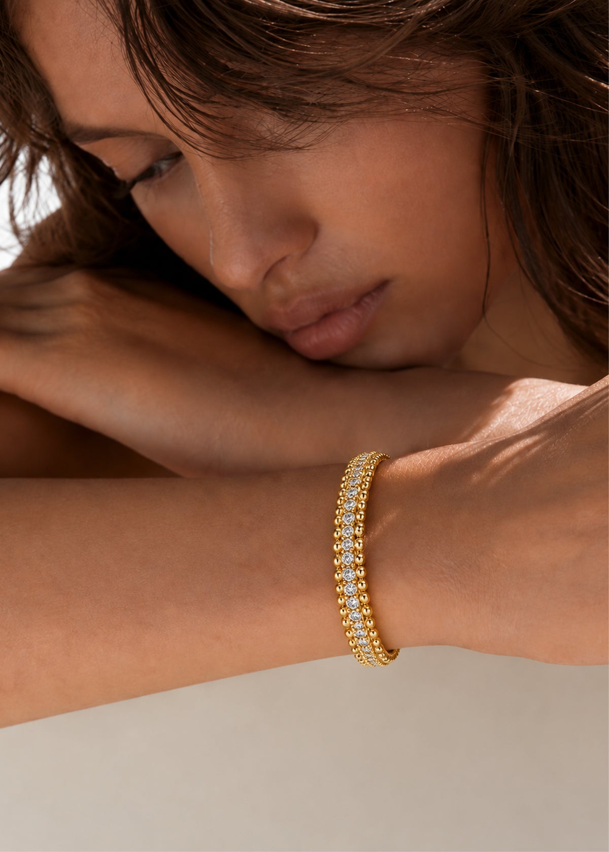 Double Row Crystal Bangle