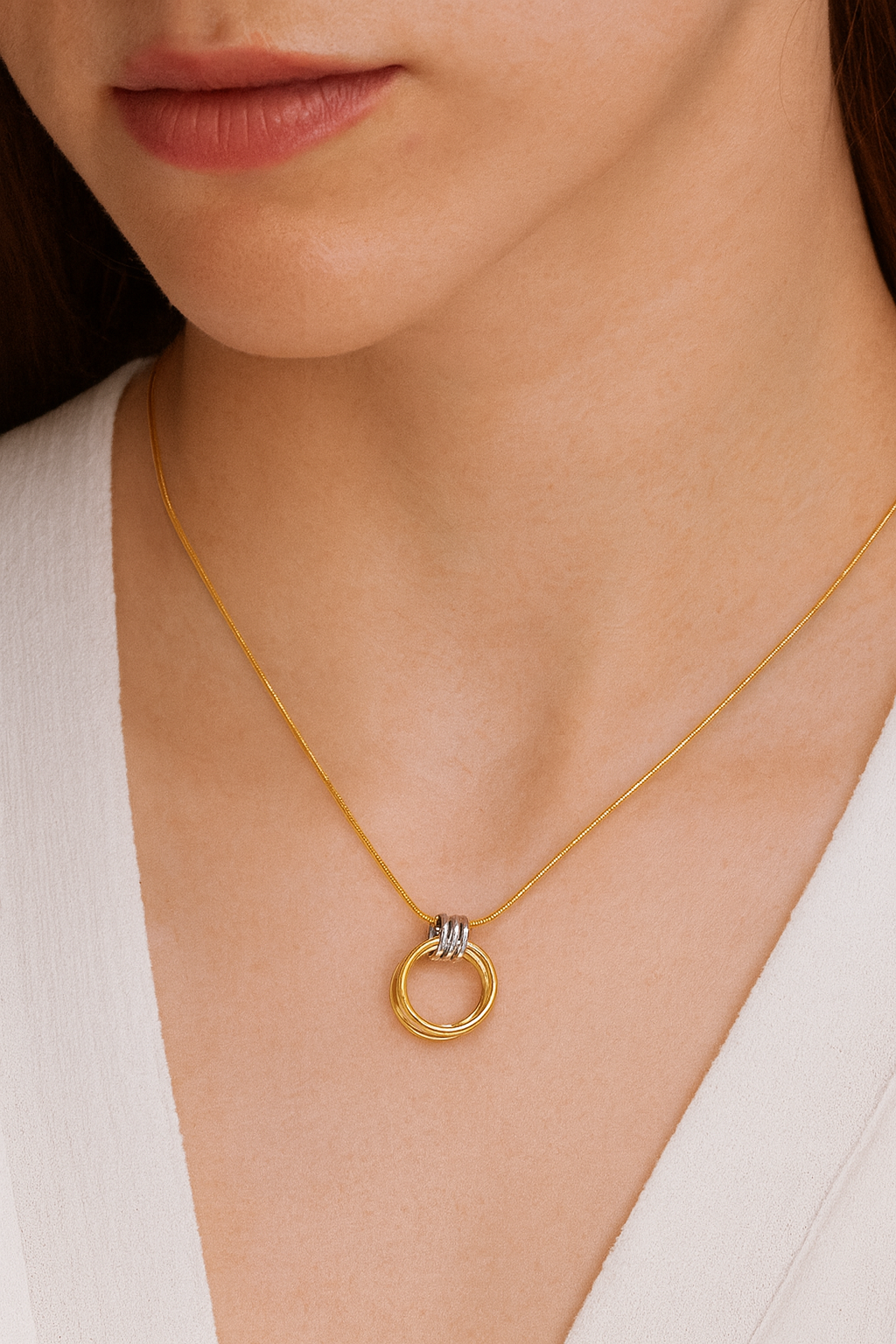 Eternal Intertwined Ring Necklace