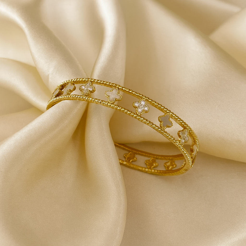 Clover Cutout Bangle Bracelet