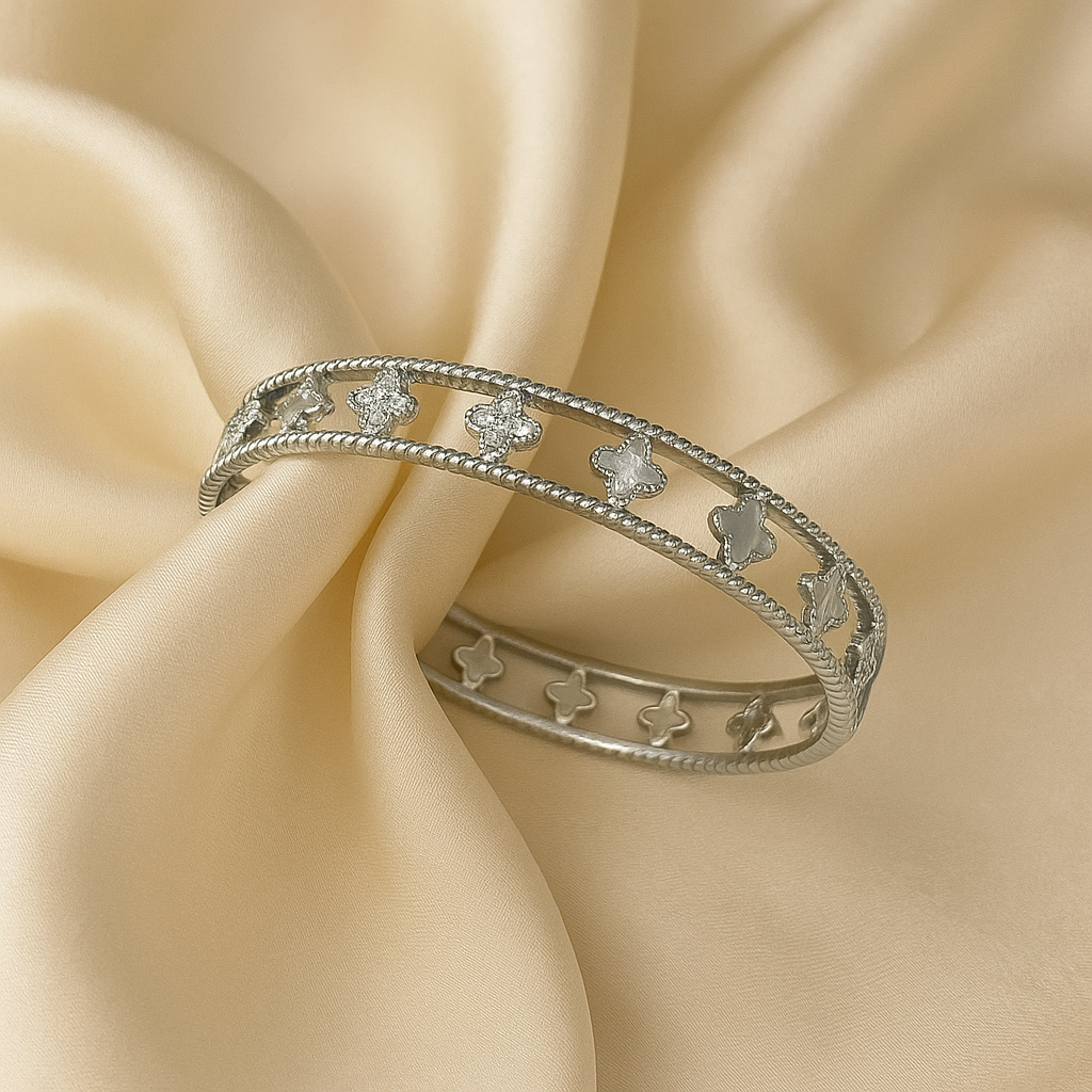 Clover Cutout Bangle Bracelet