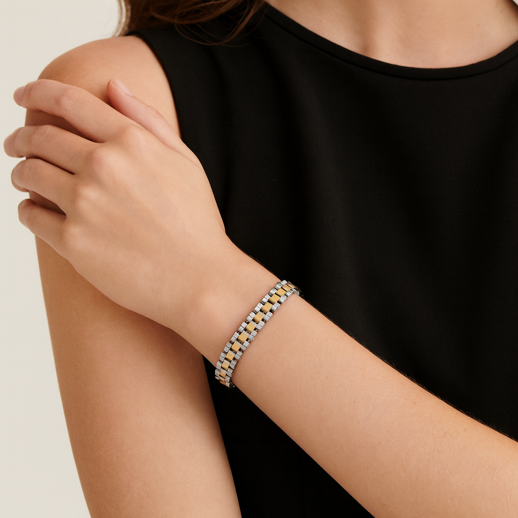 Dual Tone Link Bracelet