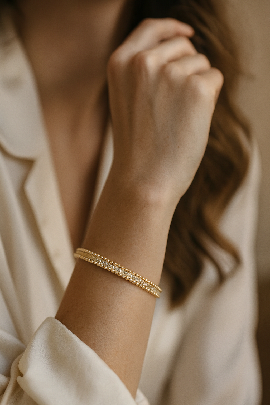 Double Row Crystal Bangle