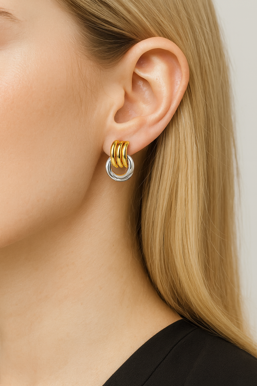 Polished Sphere Hoop Earrings