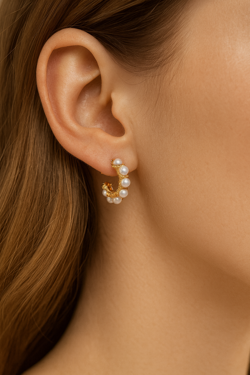 Pearl Hoop Earrings