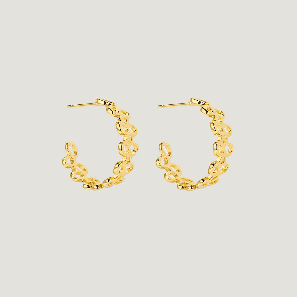Delicate Vine Hoop Earrings