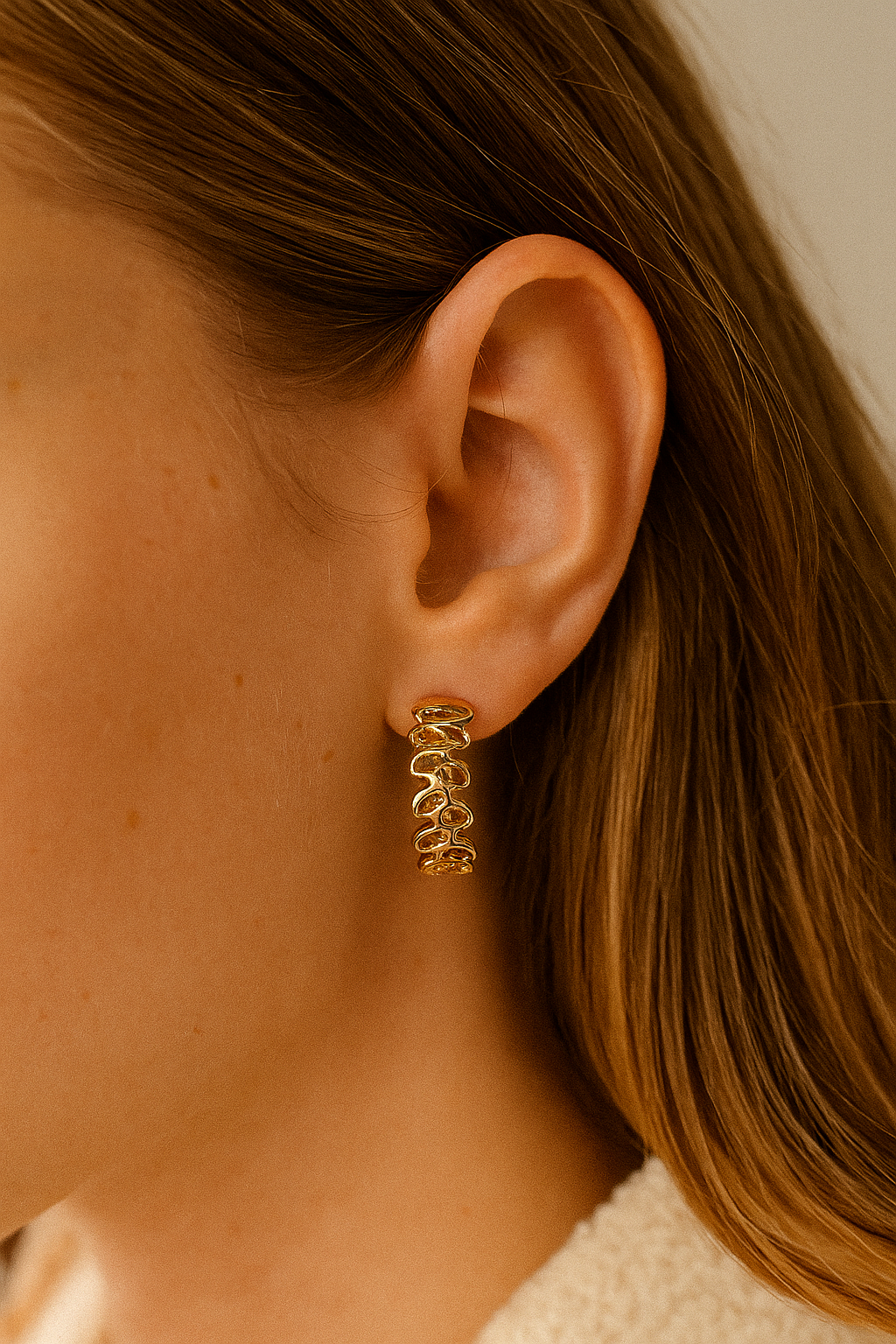 Delicate Vine Hoop Earrings