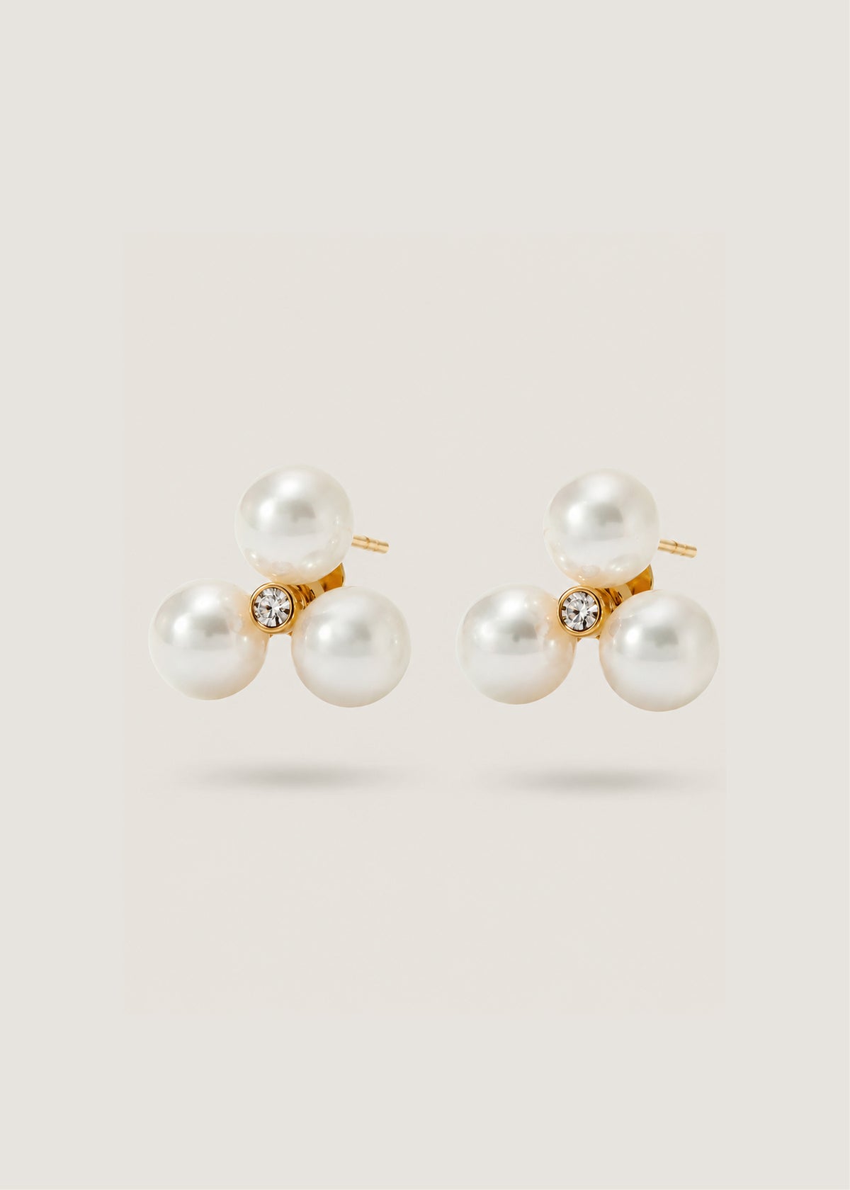 Triple Pearl Cluster Earrings
