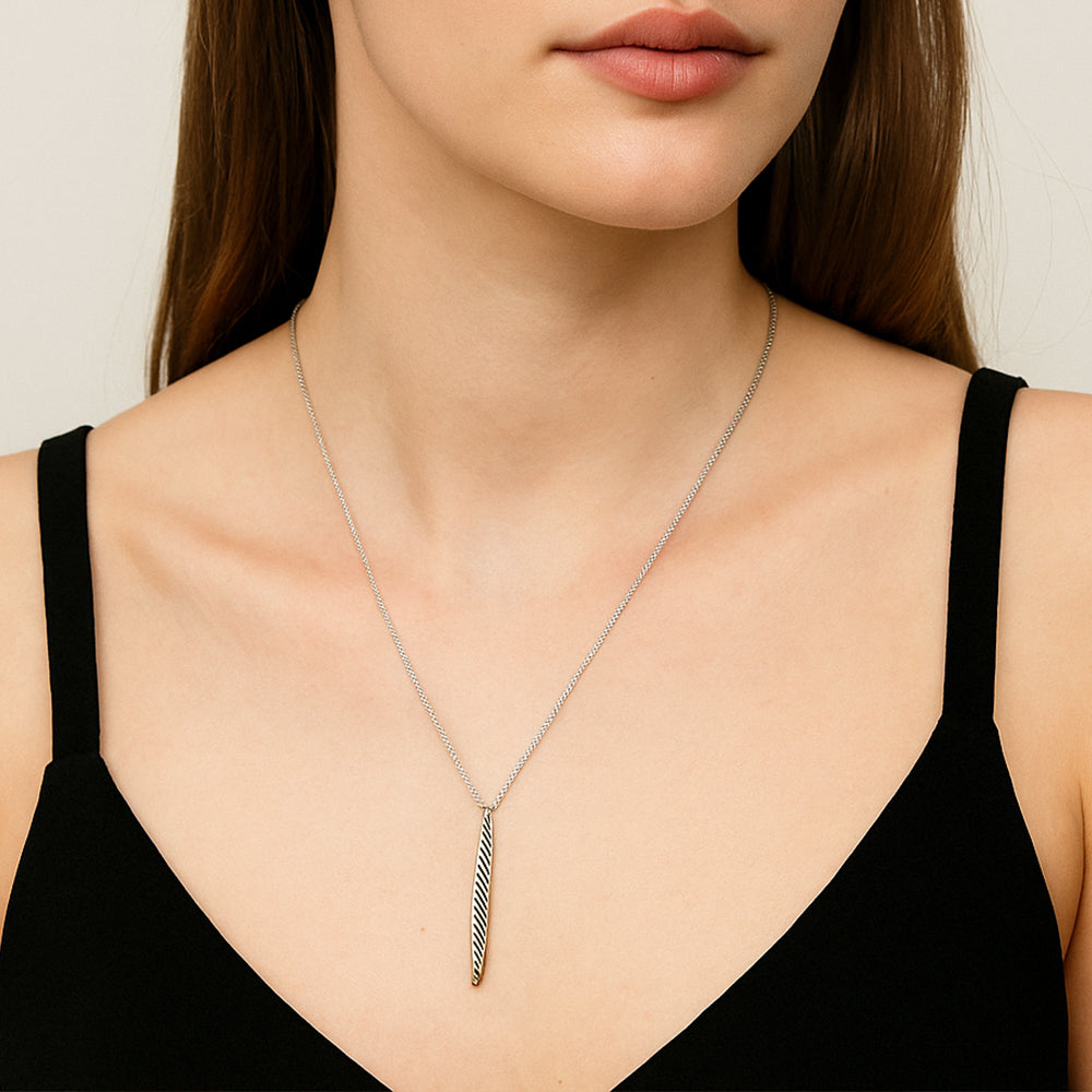 Sleek Wave Pendant Necklace