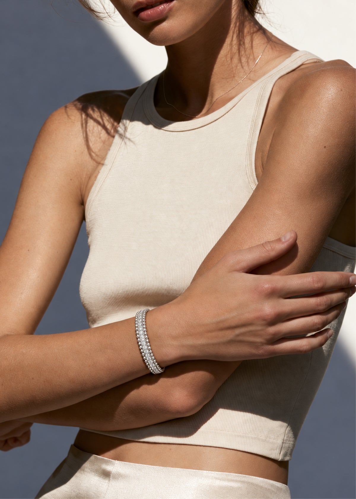 Double Row Crystal Bangle