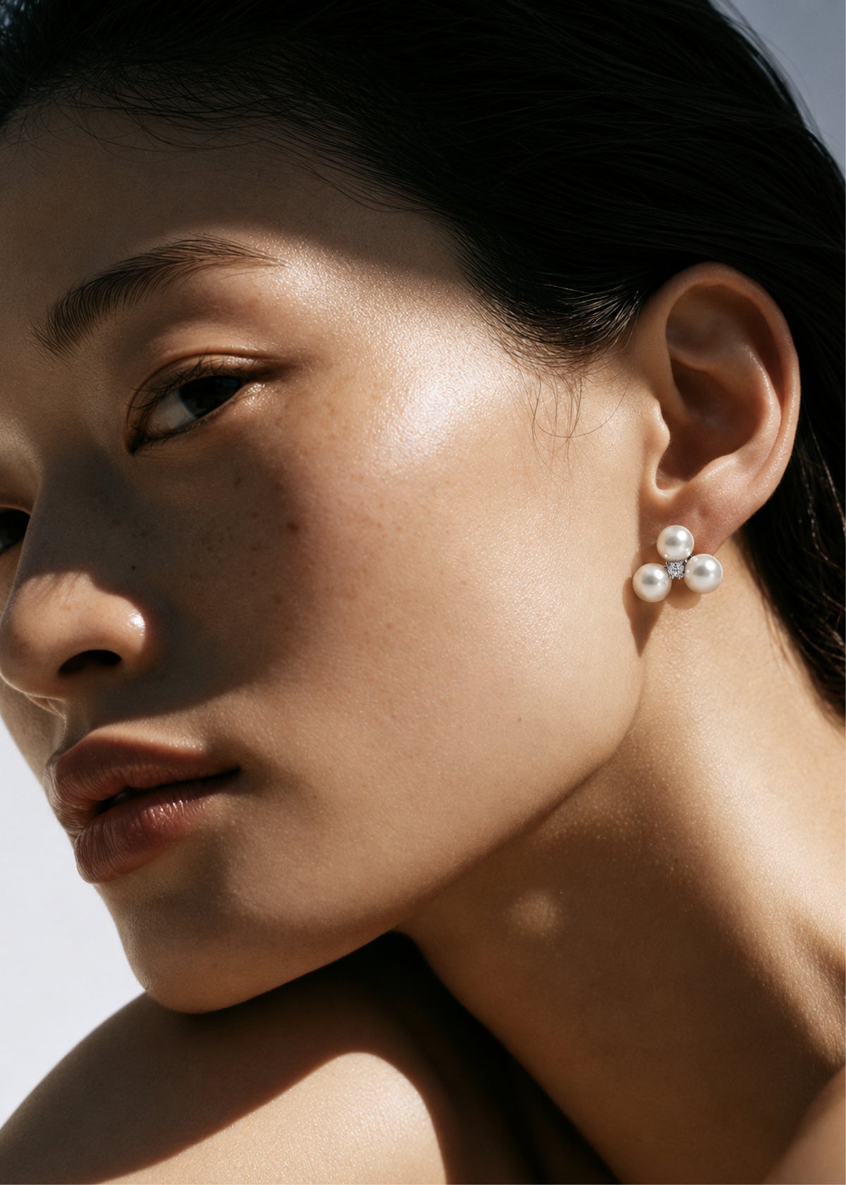 Triple Pearl Cluster Earrings